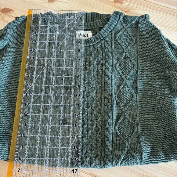 PACT | Green | Classic Cable Knit Sweater Dress | Size M Medium - Picture 7 of 7